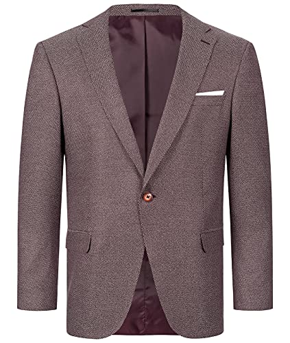 Indumentum Herren Sakko Blazer Sportlich Jacke Jackett Slim Fit Herrensakko Übergangsjacke Herrenblazer Anzugjacke IJS-100 Weinrot 3XL von Indumentum