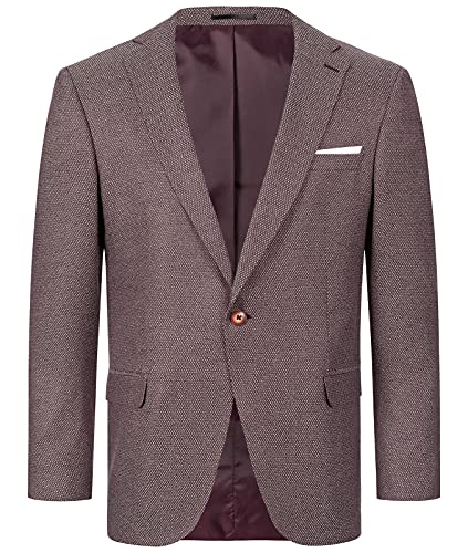 Indumentum Herren Sakko Blazer Sportlich Jacke Jackett Slim Fit Herrensakko Übergangsjacke Herrenblazer Anzugjacke IJS-100 Weinrot L von Indumentum