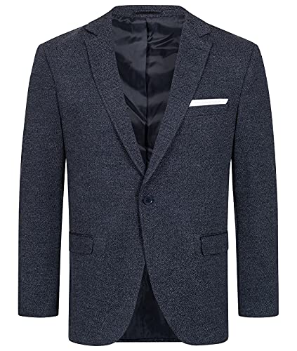 Indumentum Herren Sakko Blazer Sportlich Jacke Jackett Slim Fit Herrensakko Übergangsjacke Herrenblazer Anzugjacke IJS-101 Dunkelblau S von Indumentum