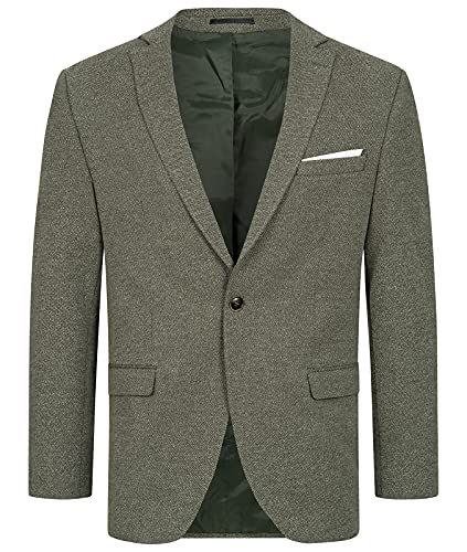 Indumentum Herren Sakko Blazer Sportlich Jacke Jackett Slim Fit Herrensakko Übergangsjacke Herrenblazer Anzugjacke IJS-101 Dunkelgrün 3XL von Indumentum