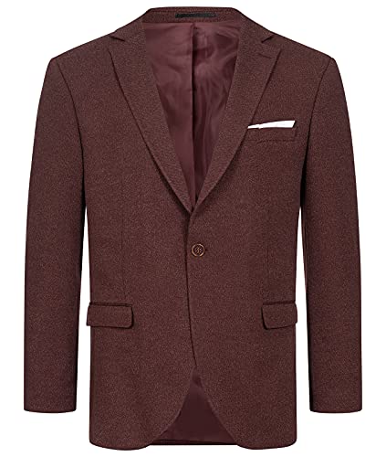 Indumentum Herren Sakko Blazer Sportlich Jacke Jackett Slim Fit Herrensakko Übergangsjacke Herrenblazer Anzugjacke IJS-101 Weinrot 3XL von Indumentum