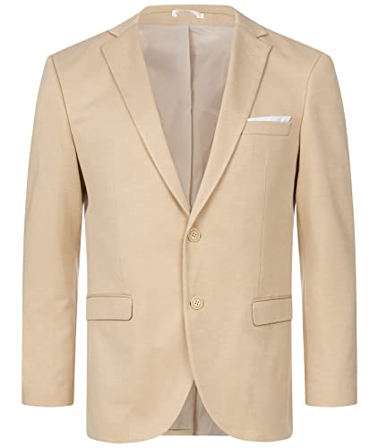 Indumentum Herren Sakko Blazer Sportlich Jacke Jackett Slim Fit Herrensakko Übergangsjacke Herrenblazer Anzugjacke IJS-102 Beige 2XL von Indumentum