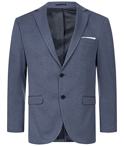 Indumentum Herren Sakko Blazer Sportlich Jacke Jackett Slim Fit Herrensakko Übergangsjacke Herrenblazer Anzugjacke IJS-102 Blau 2XL von Indumentum