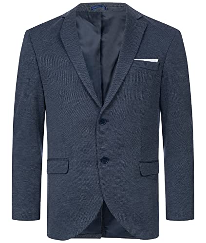 Indumentum Herren Sakko Blazer Sportlich Jacke Jackett Slim Fit Herrensakko Übergangsjacke Herrenblazer Anzugjacke IJS-102 Dunkelblau 3XL von Indumentum