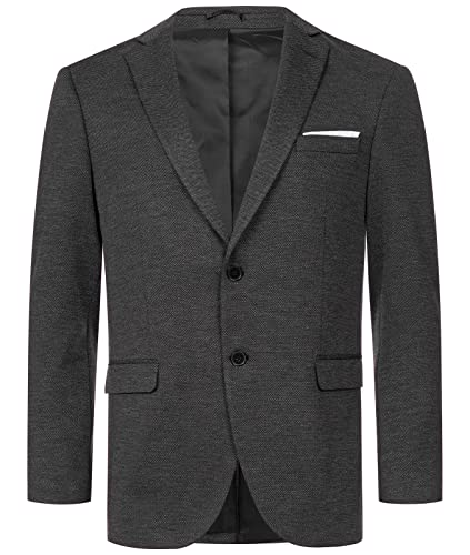 Indumentum Herren Sakko Blazer Sportlich Jacke Jackett Slim Fit Herrensakko Übergangsjacke Herrenblazer Anzugjacke IJS-102 Schwarz 2XL von Indumentum