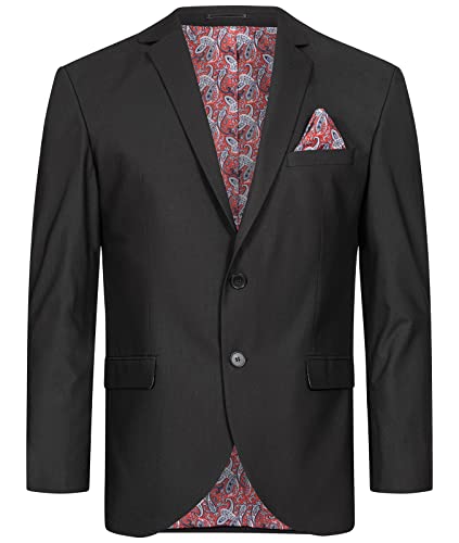 Indumentum Herren Sakko Blazer Sportlich Jacke Jackett Slim Fit Herrensakko Übergangsjacke Herrenblazer Anzugjacke Paisleymuster IJS-103 Schwarz 2XL Indumentum Herren Sakko Blazer Sportlich Jacke Jackett Slim Fit Herrensakko Übergangsjacke Herrenblazer Anzugjacke Paisleymuster IJS-103 Schwarz 2XL von Indumentum