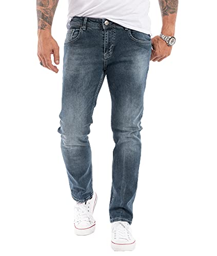 Indumentum Jeans Herren Slim Fit Hose Stretch (Blau - IS-307, W32 L30) von Indumentum