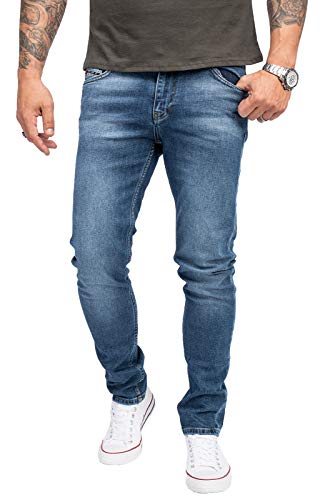 Indumentum Jeans Herren Slim Fit Hose Stretch Männer Jeans Hosen Herrenjeans Denim Herrenhose Mens Pant Stretchjeans Authentic-Look Blau IS-303 W31 L30 von Indumentum