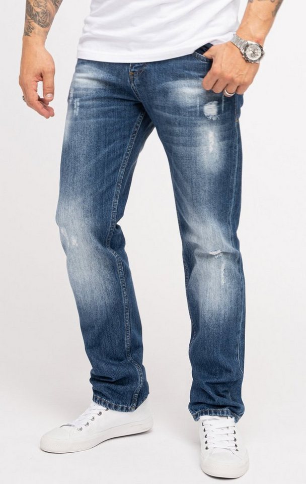 Indumentum Regular-fit-Jeans Herren Jeans Stonewashed Blau IR-501 von Indumentum