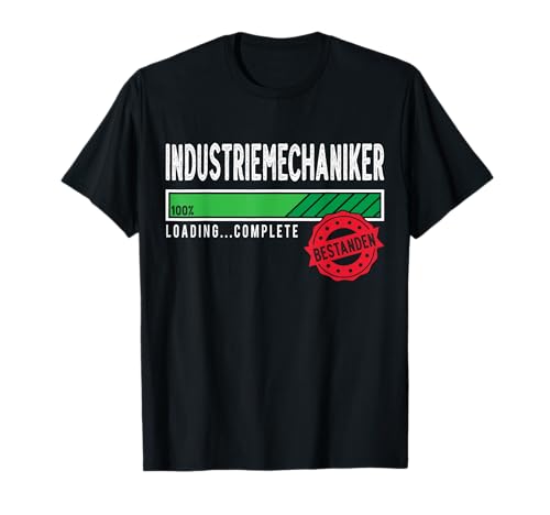 Industriemechaniker Bestanden Store - Frauen T-Shirt, Klassisch mit Ladebalken-Design, Schwarz, Kurzarm, S (Klein) von Industriemechaniker Bestanden Store