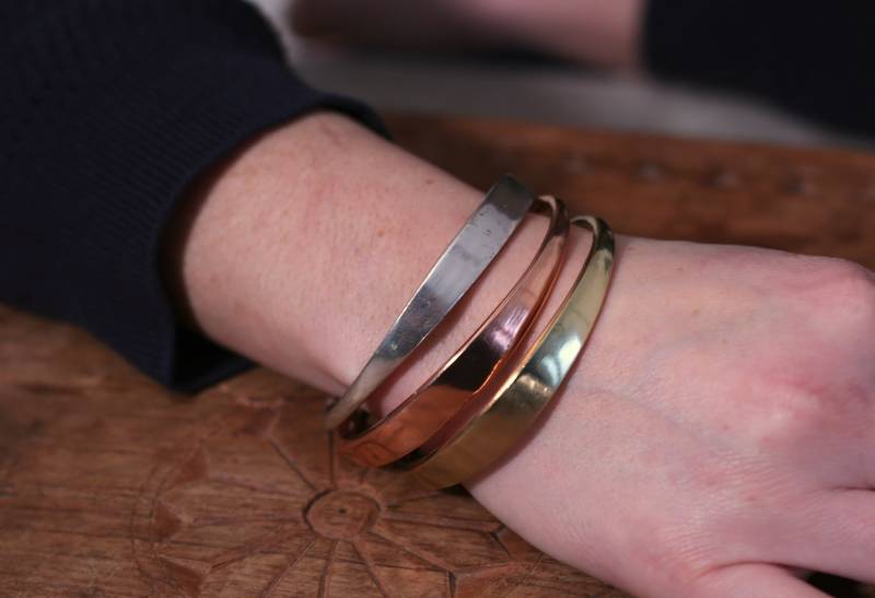 Armreif Kupfer Messing Versilbert von Induswelt