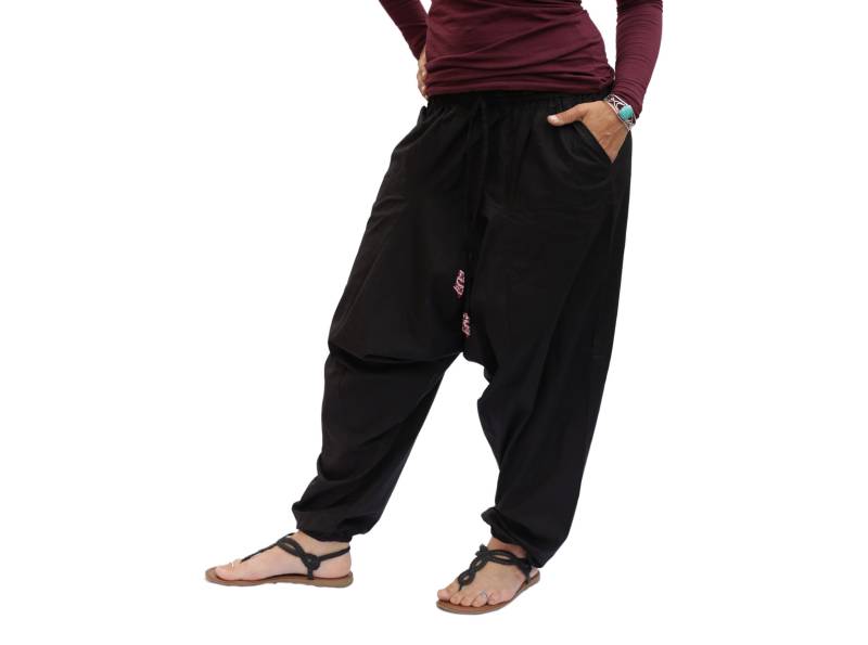 Haremshose Mit Taschen Schwarz von Induswelt