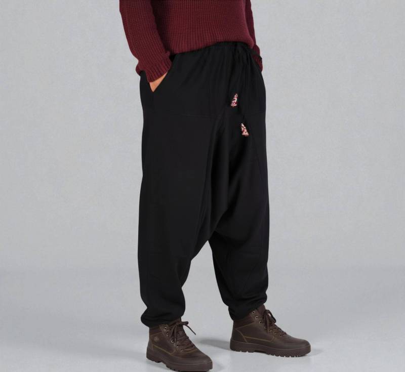 Winter Haremshose Kuschelig Warm Schwarz von Induswelt