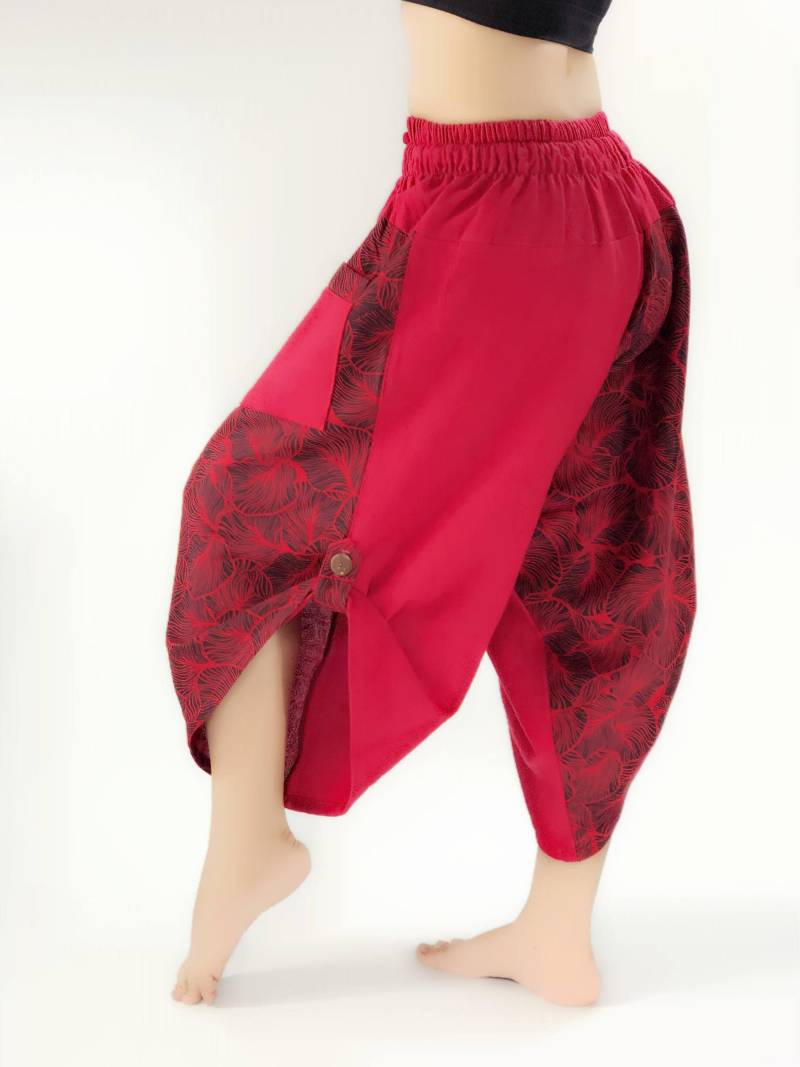 Bt0320 Thai-Baumwollhose Mit Knöpfen Für Damen in Regenbogenfarben von IndycraftsDesigns