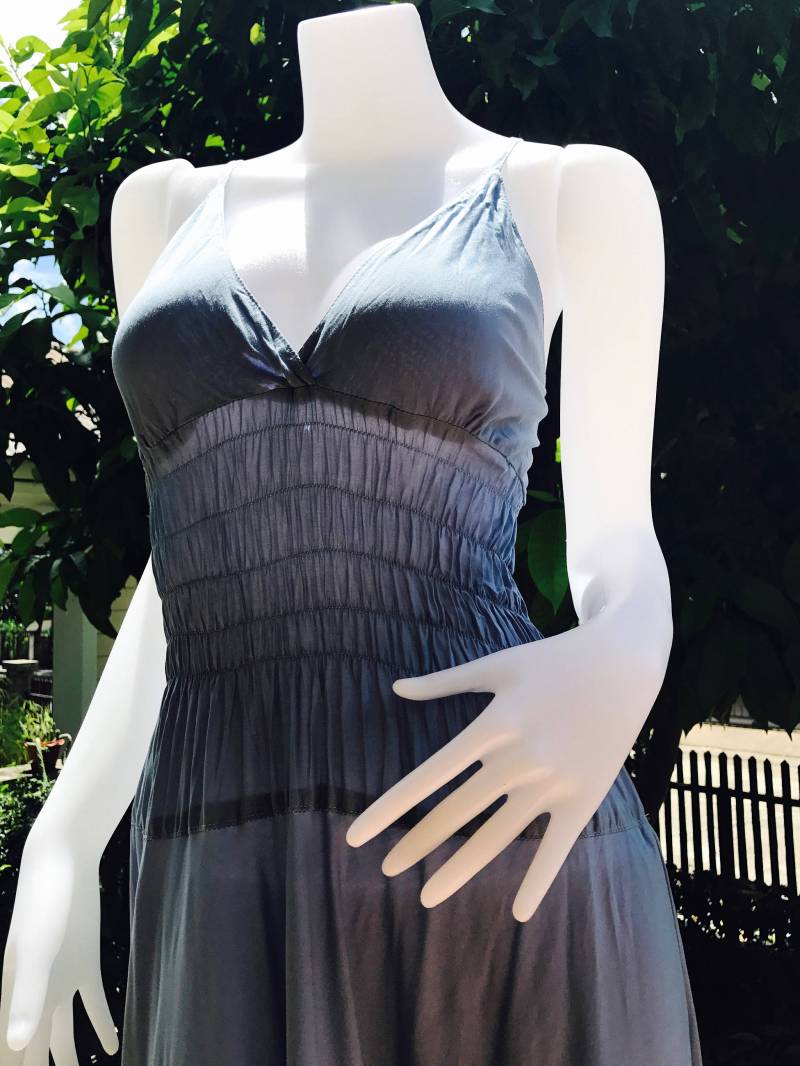 Dr0023 Solid Blue Maxi-Baumwollkleid, Partykleid, Strand-Maxikleid, Damen-Maxikleid von IndycraftsDesigns