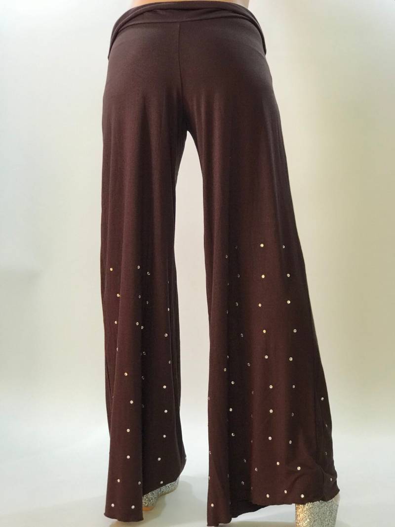 Yg0058 Damen Casual Tie Dye Solid Wide Leg Bottom Boho Hippie Lounge Palazzo Hose von IndycraftsDesigns