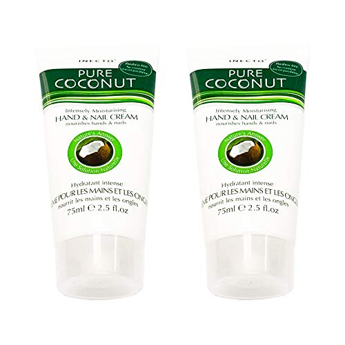 Inecto Pure Coconut Hand- und Nagelcreme, 75 ml, pflegt Hände und Nägel, 2 Stück von Inecto