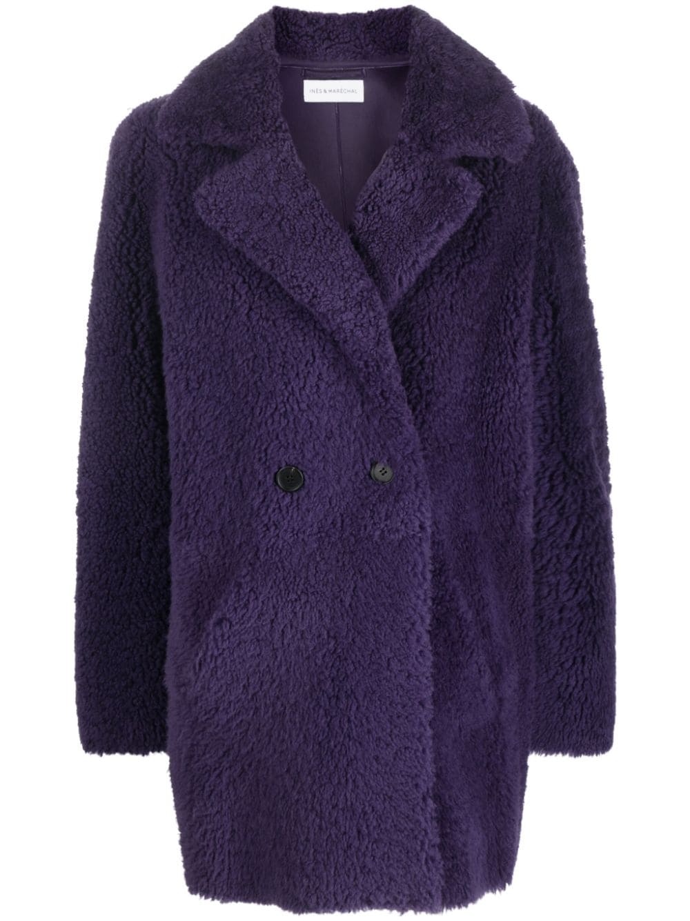 Inès & Maréchal Doppelreihiger Shearling-Mantel - Violett von Inès & Maréchal