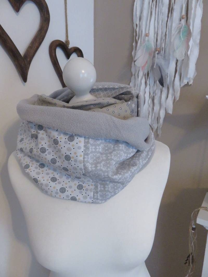Schlauchschal " Loop" Winter-Patchwork von InesSaKreATiv