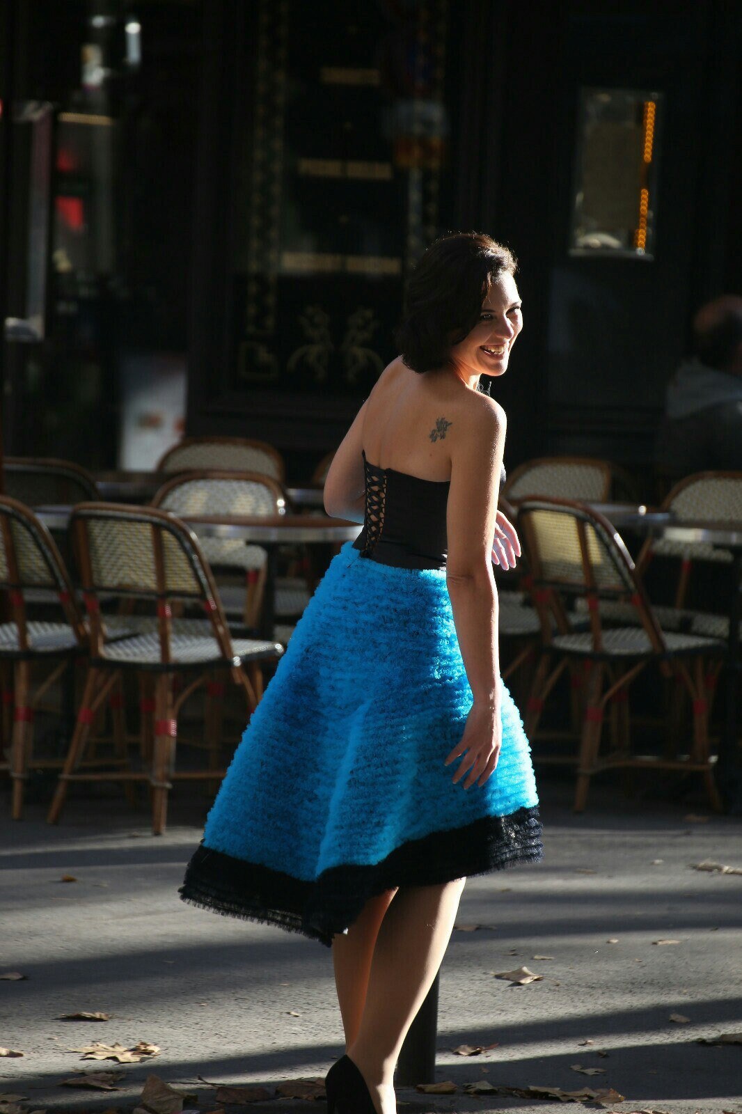 Short Evening Dress Blue & Black. Size 38 De. Single Copy von InessaCouture