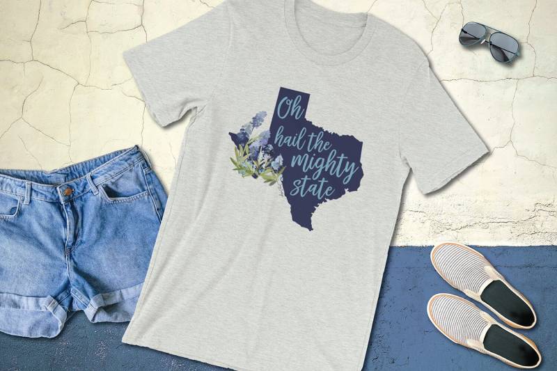 Oh Hail The Mighty State/Texas T-Shirt Bluebonnets Oh Hail The Mighty State/Texas T-Shirt Bluebonnets von InezIndigo