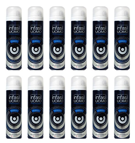 12 x Infasil Deo Spray Men Fresh Derma 48h Deo männliche Anti Geruch von Infasil