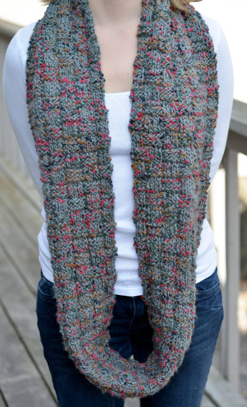 Korbtuch Maschenschal Cowl Infinity Schal Korbtuch Maschenschal Cowl Infinity Schal von InfiKnitStitch