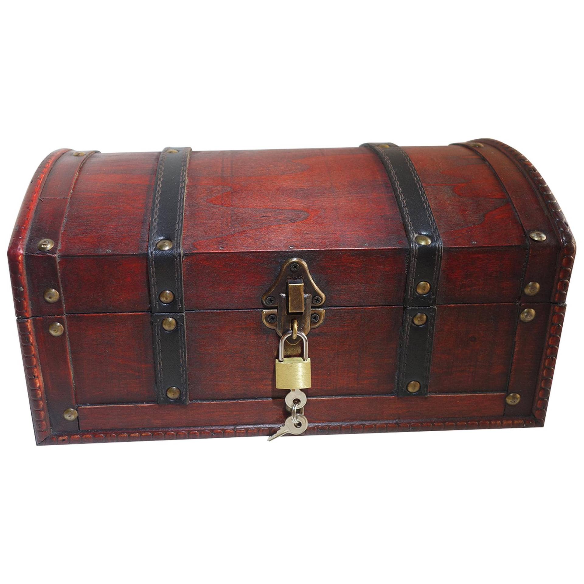 Schatztruhe Kindergeburtstag, Piratenkiste, Geschenk-Box Verschließbar Mit Deckel Und Schloss Schlüssel, Schatzkiste 30x20x15cm Groß Schatztruhe Kindergeburtstag, Piratenkiste, Geschenk-Box Verschließbar Mit Deckel Und Schloss Schlüssel, Schatzkiste 30x20x15cm Groß von Infinimo
