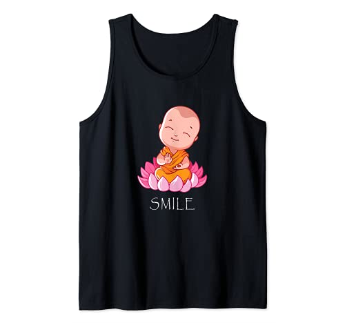 Yoga "Smile Baby Buddha auf einer Lotusblume" Tank Top von Infinite Ahimsa