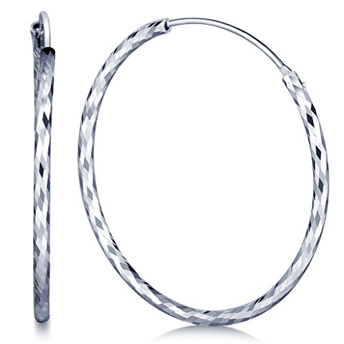 Infinite U 925 Silber gewellte Wellenringe Creolen für Damen/Mädchen verschiedene Größen wählbar, Sterling Silber, Ohne Stein von Infinite U