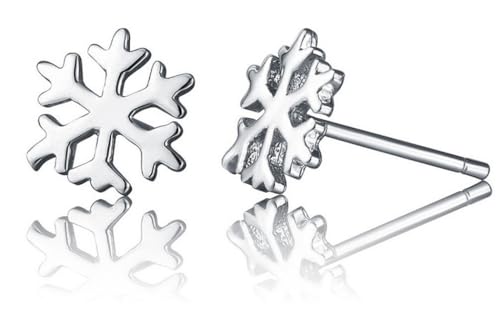 Unendlich U Elegant Schneeflocke Ohrstecker 925 Sterling Silber mit Platinum Stecker Ohrringe Earrings Ohrschmuck für Damen/Mädchen/Kinder von Infinite U