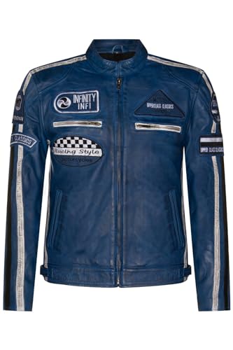 Blau Herren Leder Biker Abzeichen, Rennen Motorradjacke 3XL von Infinity Leather