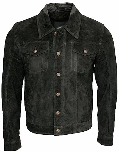 Infinity Herren Trucker Schwarze Ziegenvelours Leder Hemd Jeans Jacke L Infinity Herren Trucker Schwarze Ziegenvelours Leder Hemd Jeans Jacke L von Infinity Leather
