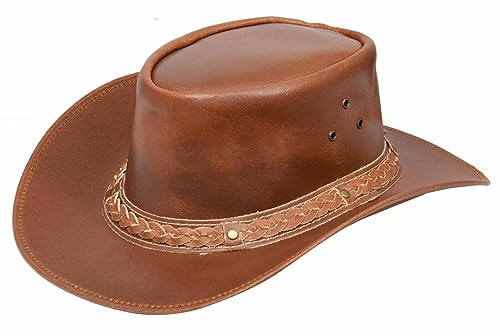 Infinity Leather Australischer Cowboyhut Bräunen-Westernstil aus echtem Aussie-Bush-Leder Hat Infinity Leather Australischer Cowboyhut Bräunen-Westernstil aus echtem Aussie-Bush-Leder Hat von Infinity Leather