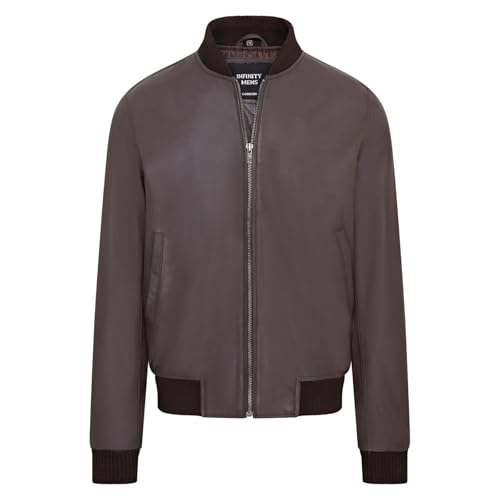 Infinity Leather Braune MA-1-Uni-Bomberjacke aus weichem Leder für Herren von Infinity Leather