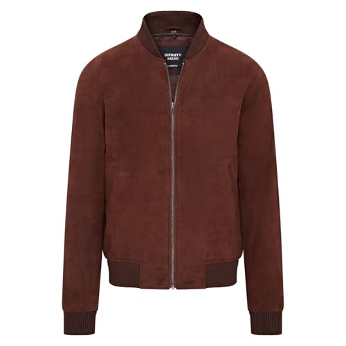Infinity Leather Braune MA-1-Uni-Bomberjacke aus weichem Ziegenwildleder für Herren von Infinity Leather