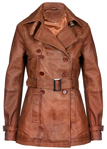 Infinity Leather Damen 3/4 Bräunen Damen Lamm Nappa Leder Regenmante 3XL von Infinity Leather