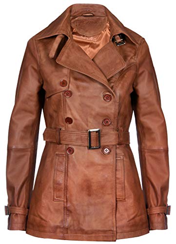 Infinity Leather Damen 3/4 Bräunen Damen Lamm Nappa Leder Regenmante 4XL von Infinity Leather