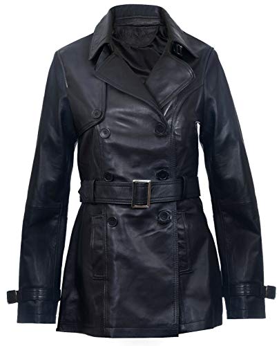 Infinity Leather Damen 3/4 Schwarze Damen Lamm Nappa Leder Regenmante 2XL von Infinity Leather