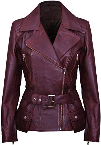 Infinity Leather Damen Conker Braun Lange Feminine Leder Motorradfahrer Jacke 12 von Infinity Leather