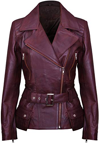 Infinity Leather Damen Conker Braun Lange Feminine Leder Motorradfahrer Jacke 18 von Infinity Leather