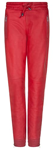 Infinity Leather Damen Echtlederhose Rot Joggerinnen Nappa Fahren Jogginghose 8 von Infinity Leather