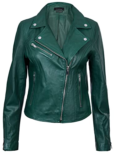 Infinity Leather Damen Grün Lederjacke Klassische Bikerjacke Aus Echtem Leder XL von Infinity Leather