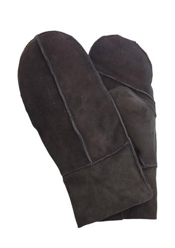 Infinity Leather Damen-Handschuhe, schwarz, echtes echtes Schaffell und Wildleder, warme Handschuhe von Infinity Leather