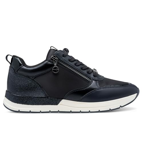 Infinity Leather Damen Marineblaue modische Schnür-Sneaker mit Reißverschluss Infinity Leather Damen Marineblaue modische Schnür-Sneaker mit Reißverschluss von Infinity Leather