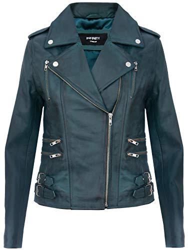 Infinity Leather Damen Retro Grün 100% Nappaleder Bikerjacke L von Infinity Leather