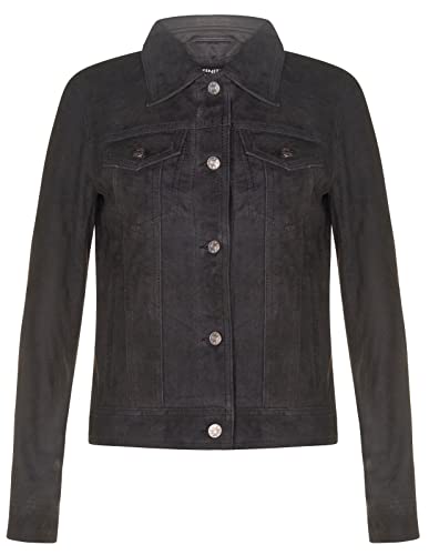 Infinity Leather Damen Wildleder Schwarz Trucker Klassisch Western Leder Jeansjacke Infinity Leather Damen Wildleder Schwarz Trucker Klassisch Western Leder Jeansjacke von Infinity Leather