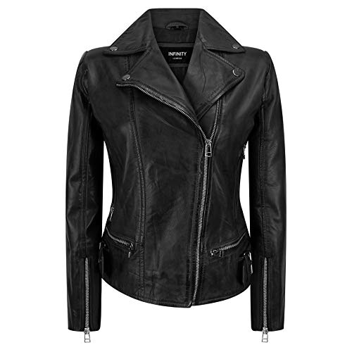 Infinity Leather Damenjacke 100% Echtleder Slim Fit Biker Design Rabatt Preis von Infinity Leather