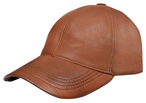 Infinity Leather Echtes Bräunen Nappa Leder Für Herren Und Damen Einstellbar Golf Snapback Plain Baseball Mütze von Infinity Leather