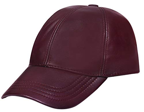 Infinity Leather Echtes Burgund Nappa Leder Für Herren Und Damen Einstellbar Golf Snapback Plain Baseball Mütze von Infinity Leather